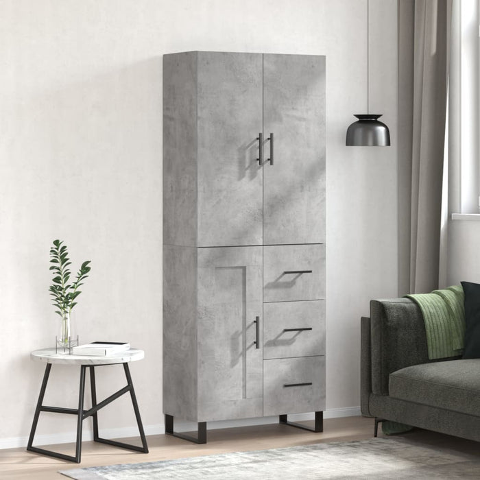 Dulap înalt, gri beton, 69,5x34x180, lemn compozit - WALTI WALTI