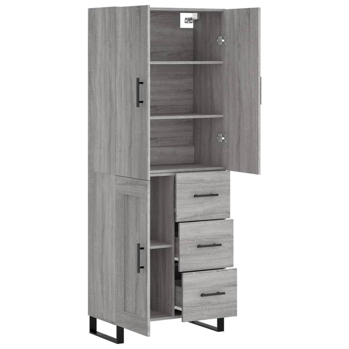 Dulap înalt, gri sonoma, 69,5x34x180 cm, lemn compozit WALTI