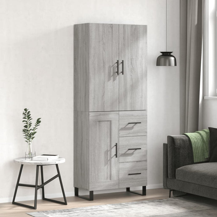 Dulap înalt, gri sonoma, 69,5x34x180 cm, lemn compozit WALTI