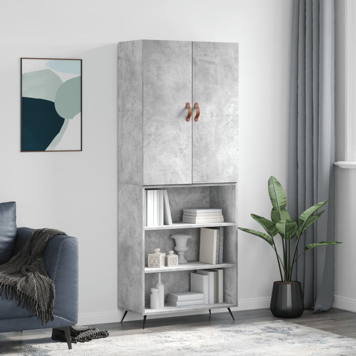 Dulap înalt, gri beton, 69,5x34x180, lemn compozit - WALTI WALTI