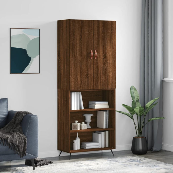 Dulap înalt, stejar maro, 69,5x34x180 cm, lemn compozit WALTI