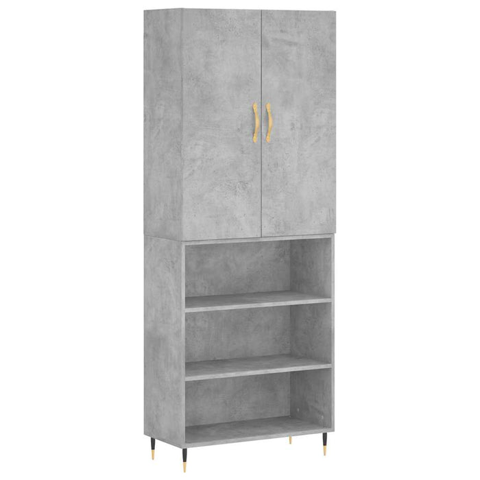 Dulap înalt, gri beton, 69,5x34x180, lemn compozit - WALTI WALTI