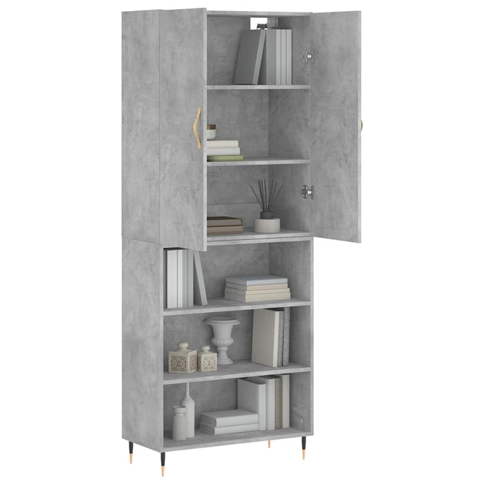 Dulap înalt, gri beton, 69,5x34x180, lemn compozit - WALTI WALTI