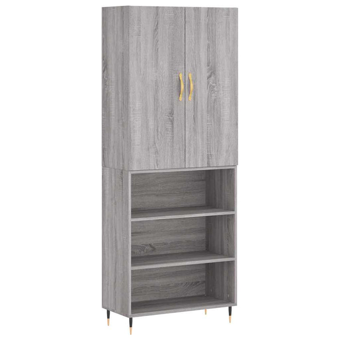 Dulap înalt, gri sonoma, 69,5x34x180 cm, lemn compozit WALTI