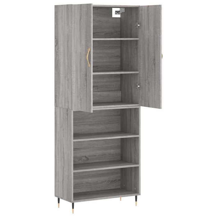 Dulap înalt, gri sonoma, 69,5x34x180 cm, lemn compozit WALTI