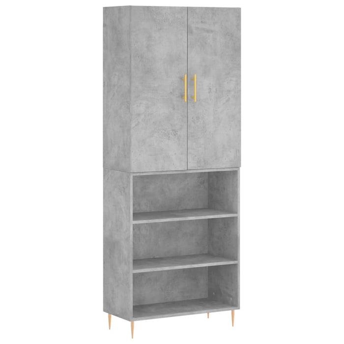 Dulap înalt, gri beton, 69,5x34x180, lemn compozit - WALTI WALTI