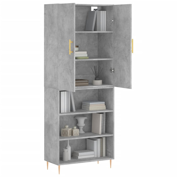 Dulap înalt, gri beton, 69,5x34x180, lemn compozit - WALTI WALTI