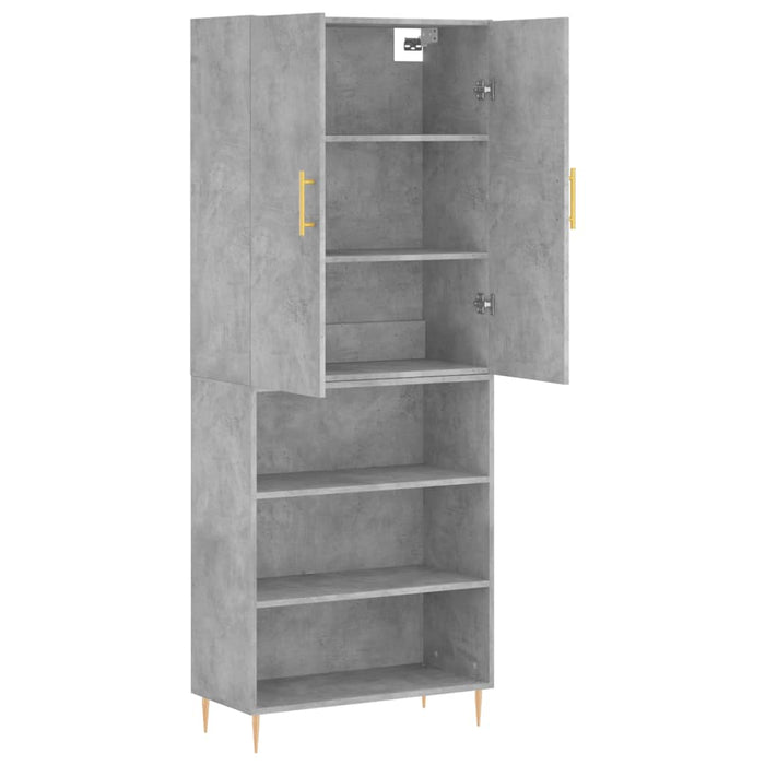Dulap înalt, gri beton, 69,5x34x180, lemn compozit - WALTI WALTI