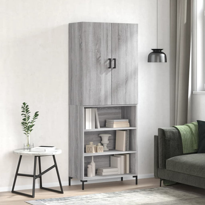 Dulap înalt, gri sonoma, 69,5x34x180 cm, lemn compozit WALTI
