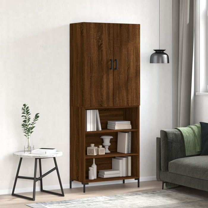 Dulap înalt, stejar maro, 69,5x34x180 cm, lemn compozit WALTI