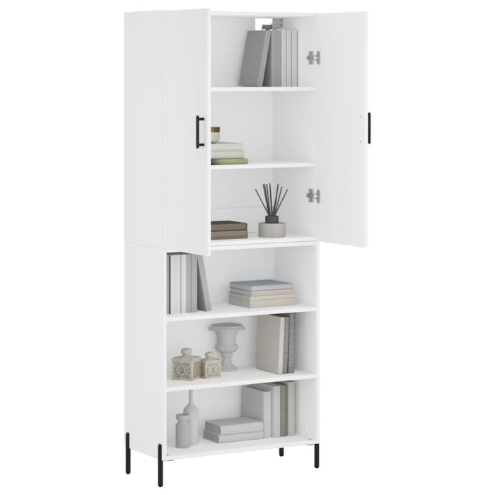 Dulap înalt, alb extralucios, 69,5x34x180 cm, lemn compozit WALTI