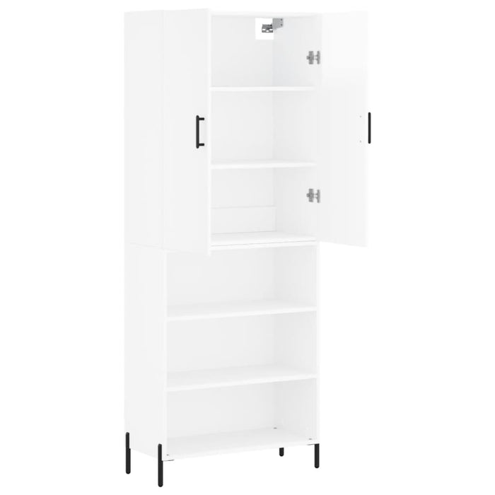 Dulap înalt, alb extralucios, 69,5x34x180 cm, lemn compozit WALTI