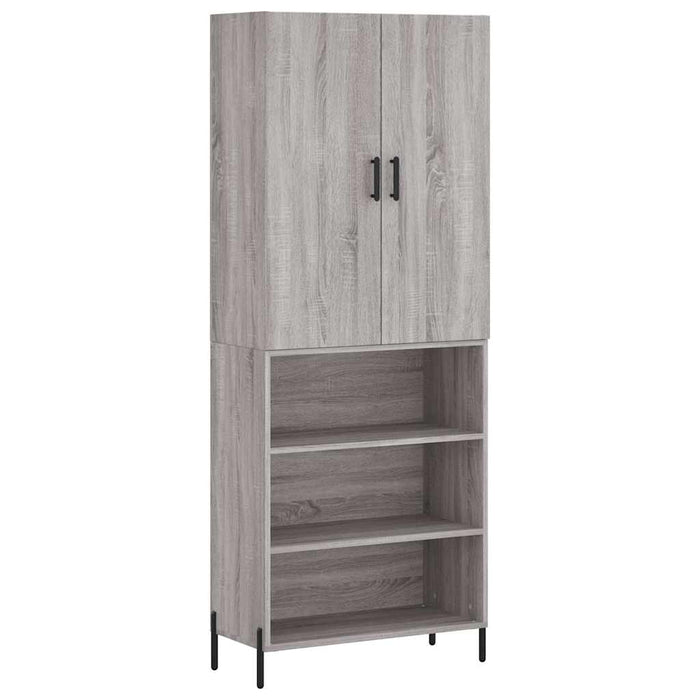 Dulap înalt, gri sonoma, 69,5x34x180 cm, lemn compozit WALTI