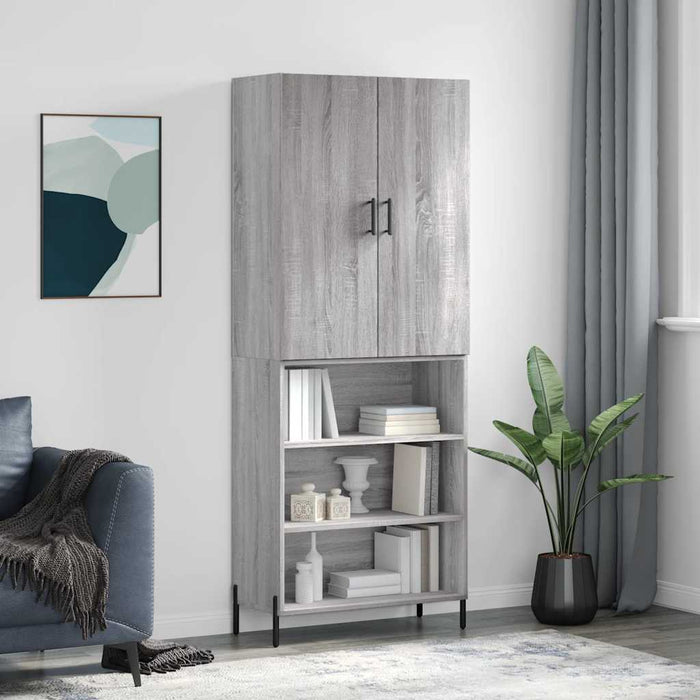 Dulap înalt, gri sonoma, 69,5x34x180 cm, lemn compozit WALTI