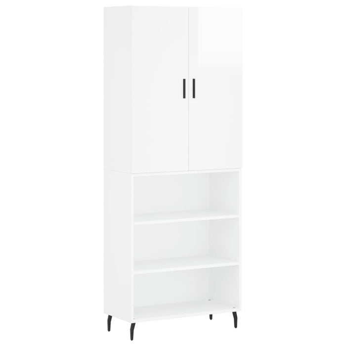 Dulap înalt, alb extralucios, 69,5x34x180 cm, lemn compozit WALTI