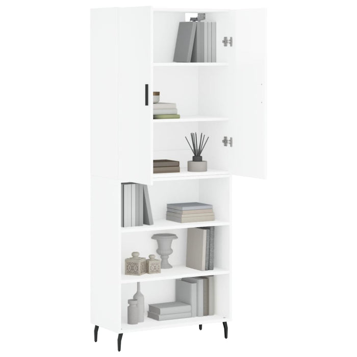 Dulap înalt, alb extralucios, 69,5x34x180 cm, lemn compozit WALTI
