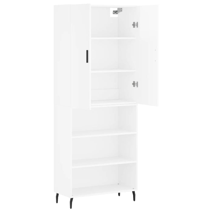 Dulap înalt, alb extralucios, 69,5x34x180 cm, lemn compozit WALTI