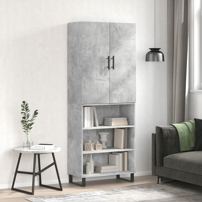 Dulap înalt, gri beton, 69,5x34x180, lemn compozit - WALTI WALTI