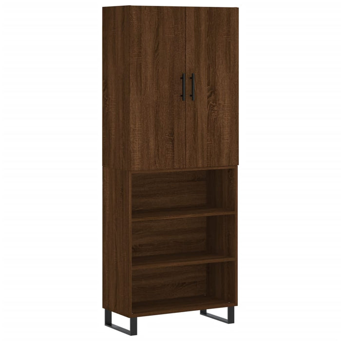 Dulap înalt, stejar maro, 69,5x34x180 cm, lemn compozit WALTI
