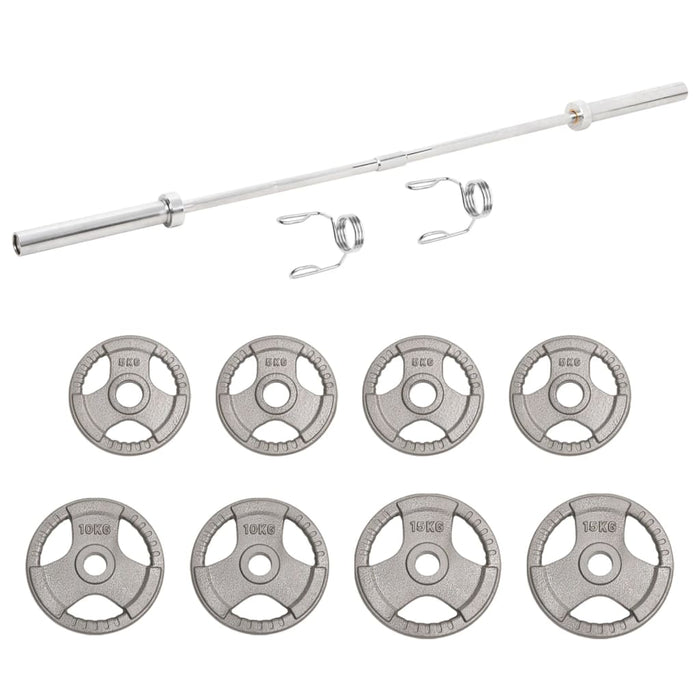 Set halteră cu discuri de greutăți, 70 kg, fontă și oțel cromat WALTI