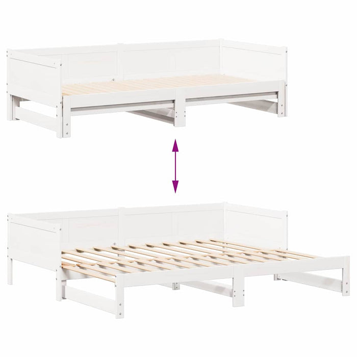 Pat de zi extensibil Alb 203,5 x 184 x 56,5 cm - WALTI WALTI