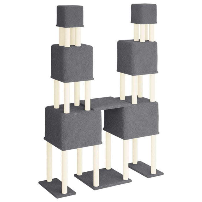 Ansamblu pisici cu stâlpi din funie sisal, gri închis, 199 cm - WALTI WALTI