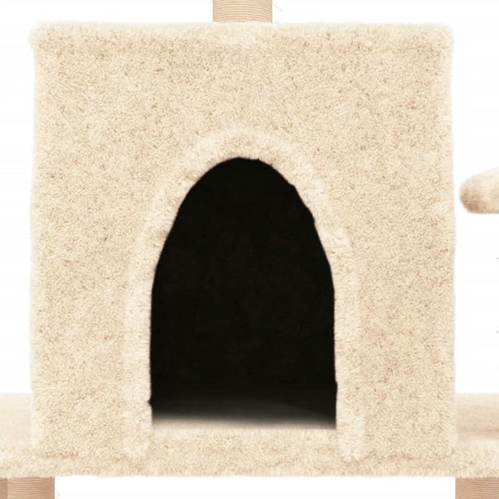 Ansamblu de pisici cu stâlpi din funie de sisal, crem, 122 cm - WALTI WALTI