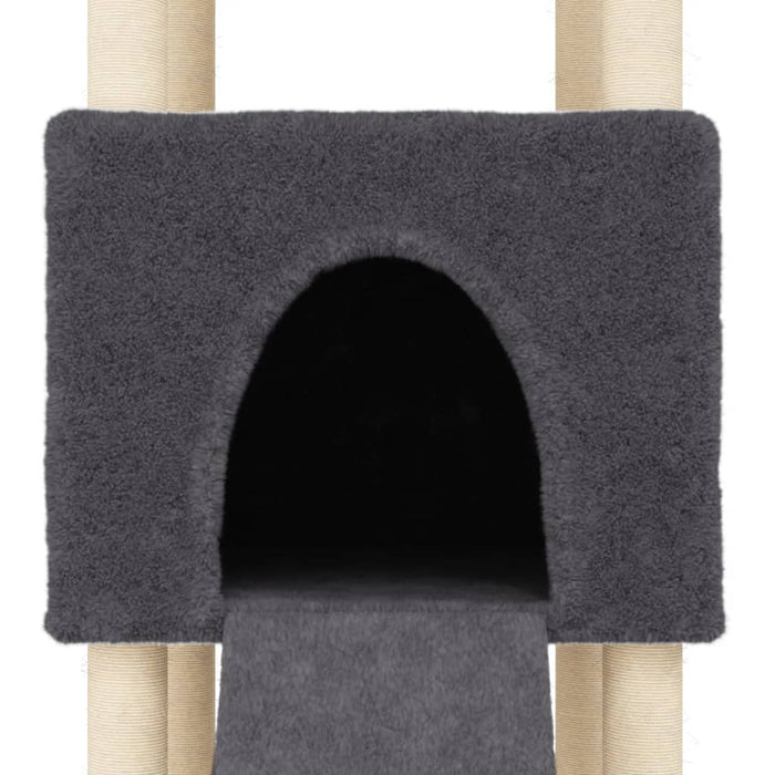 Ansamblu de pisici, stâlpi din funie sisal, gri închis, 153 cm WALTI