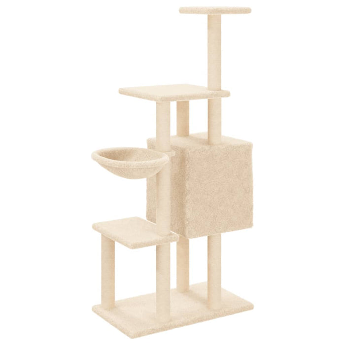 Ansamblu de pisici cu stâlpi din funie de sisal, crem, 131 cm - WALTI WALTI