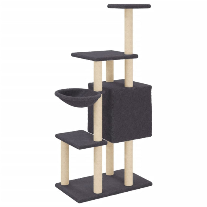 Ansamblu de pisici, stâlpi din funie sisal, gri închis, 131 cm - WALTI WALTI