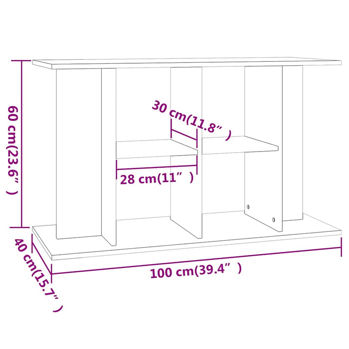 Suport pentru acvariu, alb, 100x40x60 cm, lemn prelucrat - WALTI WALTI