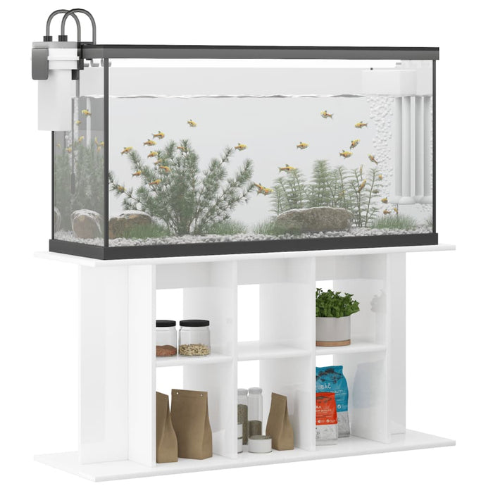 Suport acvariu, alb extralucios, 120x40x60 cm, lemn prelucrat - WALTI WALTI