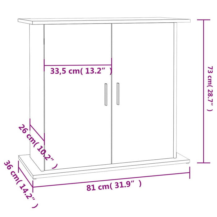 Suport pentru acvariu, stejar Sonoma, 81x36x73 cm, lemn stratificat WALTI