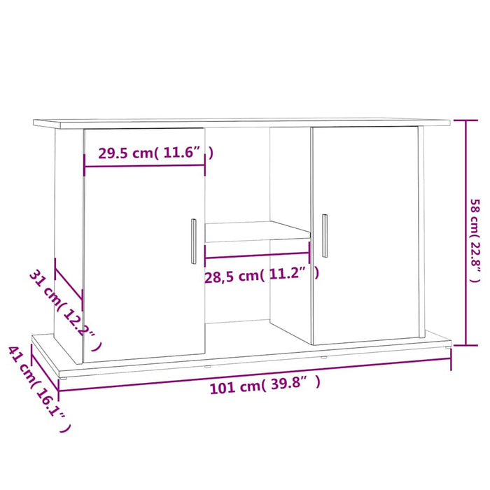 Suport pentru acvariu, stejar Sonoma, 101x41x58 cm, lemn stratificat WALTI