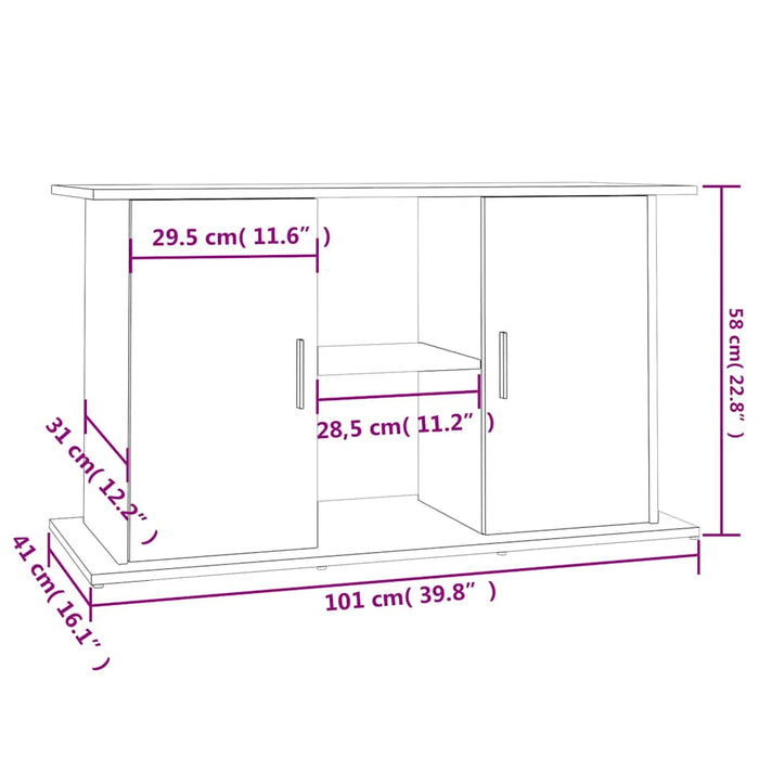 Suport pentru acvariu, gri beton, 101x41x58 cm, lemn stratificat WALTI