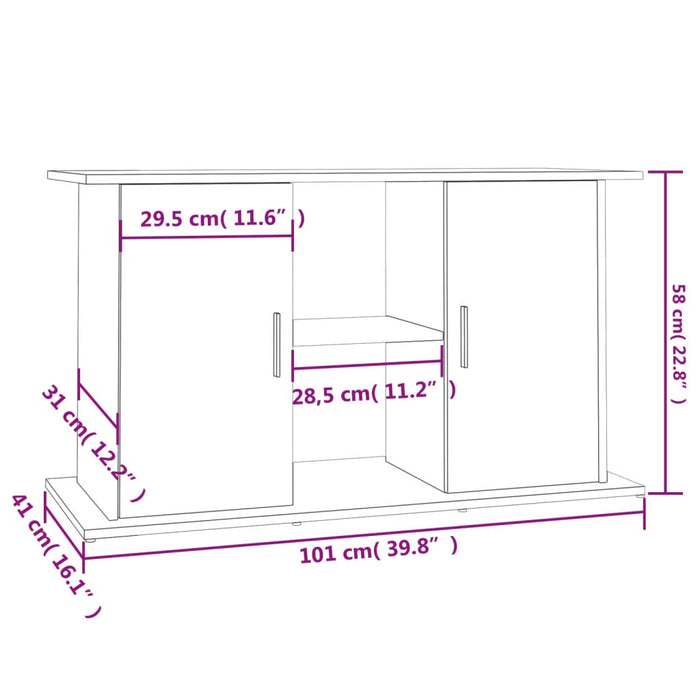 Suport acvariu, stejar afumat, 101x41x58 cm, lemn prelucrat - WALTI WALTI