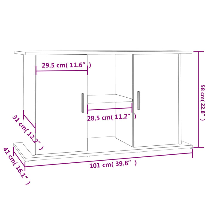 Suport acvariu, gri sonoma, 101x41x58 cm, lemn prelucrat - WALTI WALTI