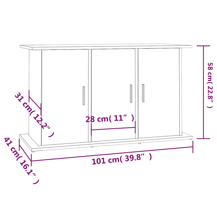 Suport pentru acvariu, gri beton, 101x41x58 cm, lemn stratificat WALTI
