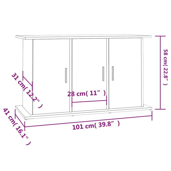 Suport acvariu, stejar maro, 101x41x58 cm, lemn prelucrat WALTI
