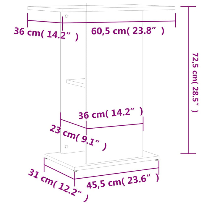 Suport pentru acvariu, alb, 60,5x36x72,5 cm, lemn prelucrat WALTI