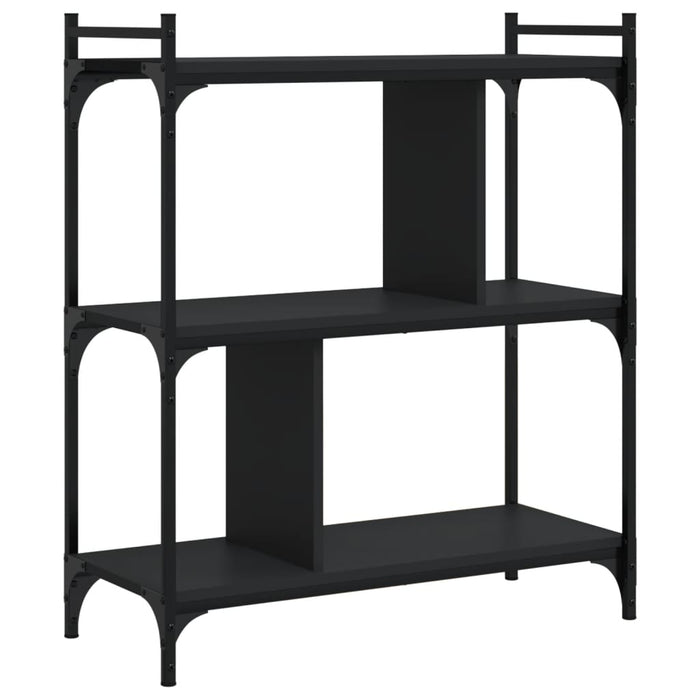 Bibliotecă cu 3 niveluri, negru, 76x32x88 cm, lemn prelucrat - WALTI WALTI
