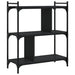 Bibliotecă cu 3 niveluri, negru, 76x32x88 cm, lemn prelucrat - WALTI WALTI