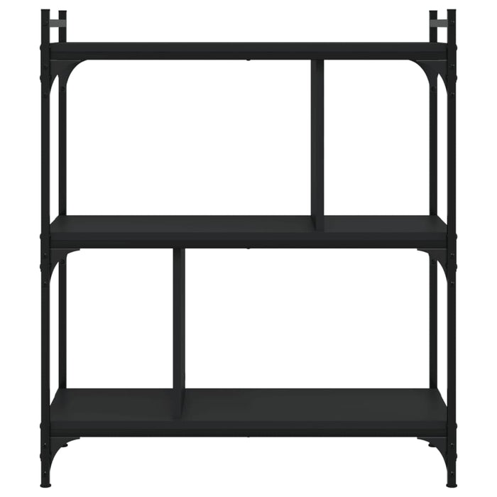 Bibliotecă cu 3 niveluri, negru, 76x32x88 cm, lemn prelucrat - WALTI WALTI