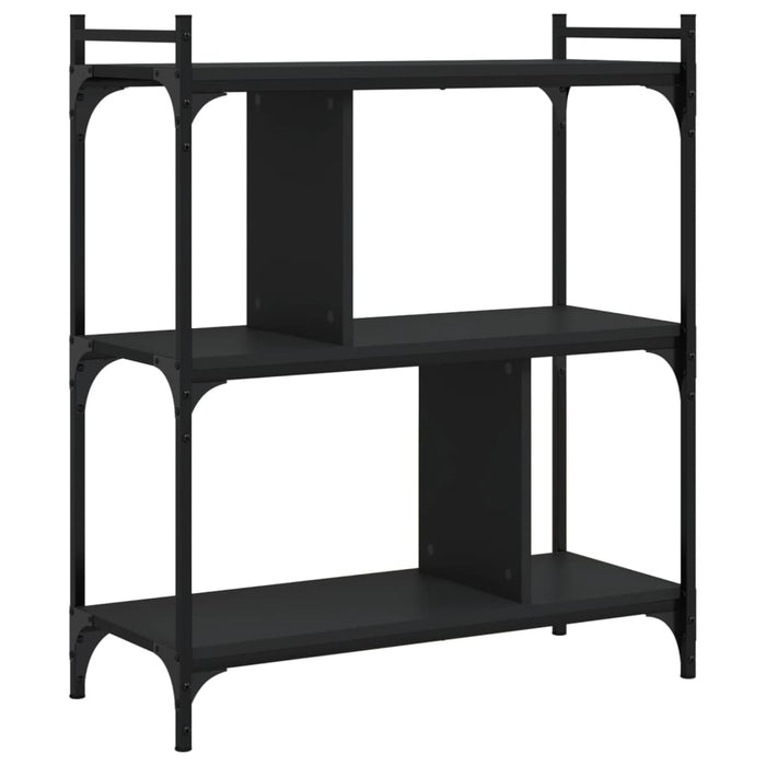 Bibliotecă cu 3 niveluri, negru, 76x32x88 cm, lemn prelucrat - WALTI WALTI