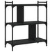 Bibliotecă cu 3 niveluri, negru, 76x32x88 cm, lemn prelucrat - WALTI WALTI
