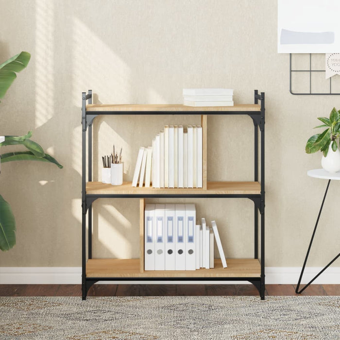 Bibliotecă cu 3 niveluri, stejar sonoma, 76x32x88 cm, lemn WALTI