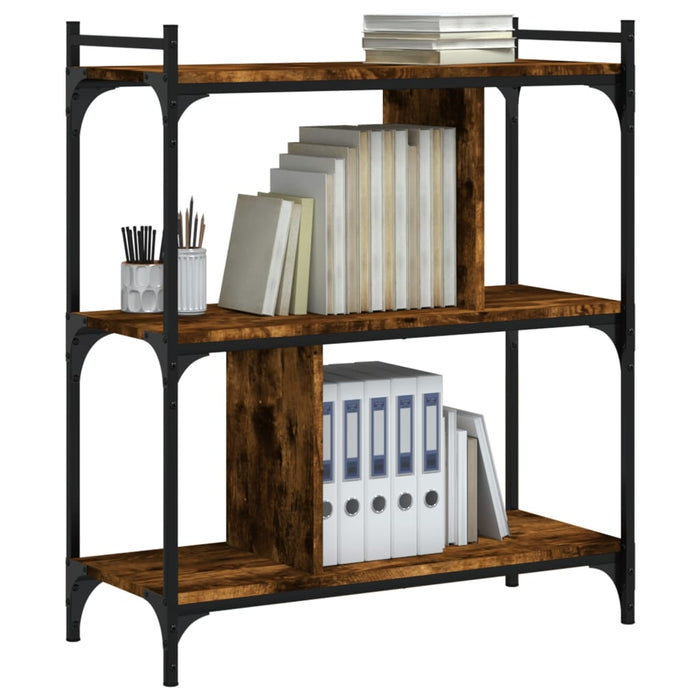 Bibliotecă cu 3 niveluri, stejar fumuriu, 76x32x88 cm, lemn - WALTI WALTI