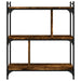 Bibliotecă cu 3 niveluri, stejar fumuriu, 76x32x88 cm, lemn - WALTI WALTI