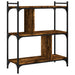 Bibliotecă cu 3 niveluri, stejar fumuriu, 76x32x88 cm, lemn - WALTI WALTI