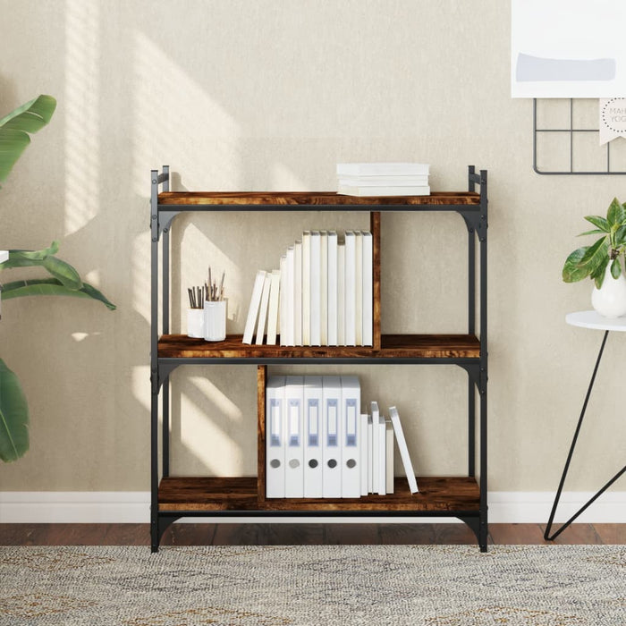 Bibliotecă cu 3 niveluri, stejar fumuriu, 76x32x88 cm, lemn - WALTI WALTI